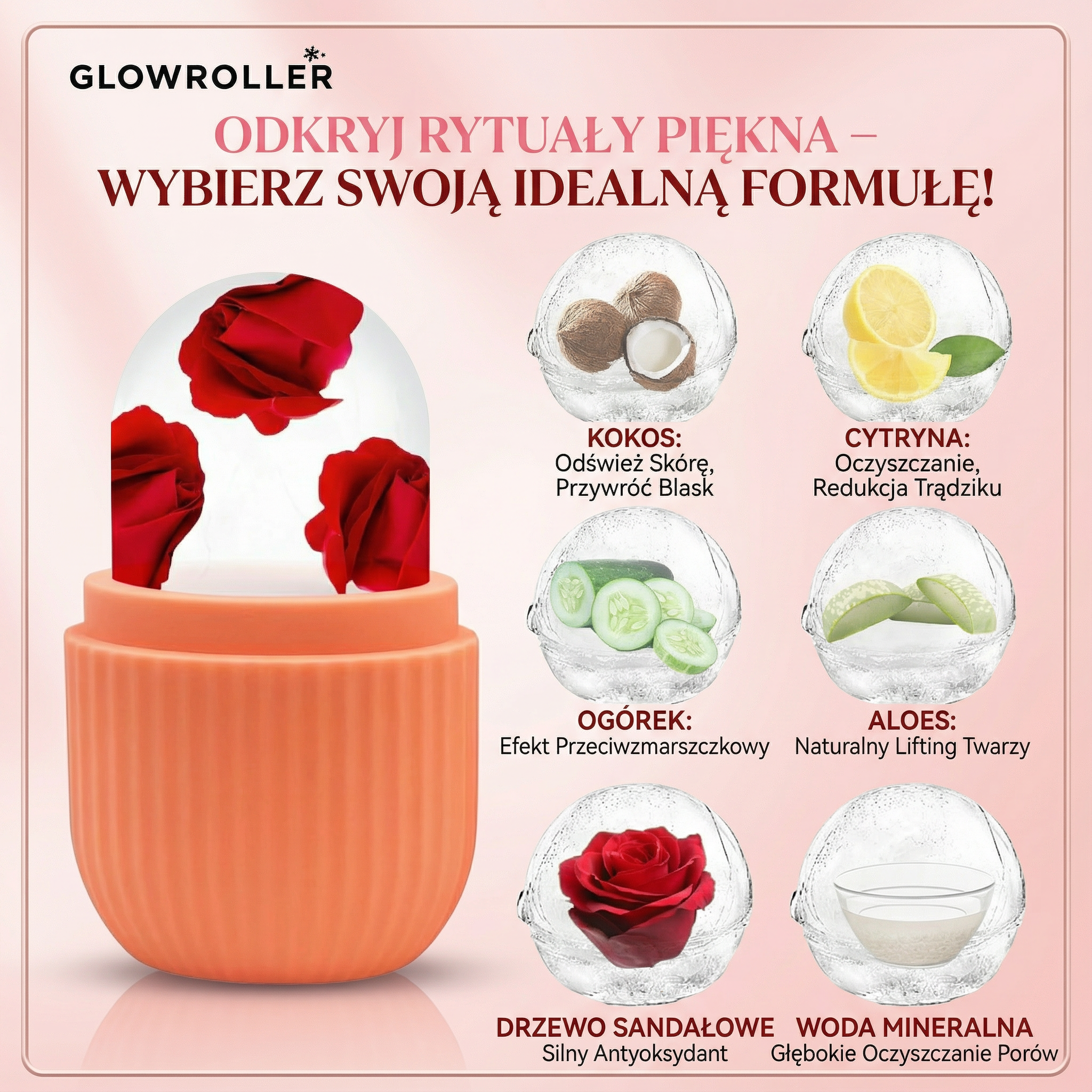Glowroller – Skomponuj, zamroź, masuj. Naturalny Ice Roller do twarzy